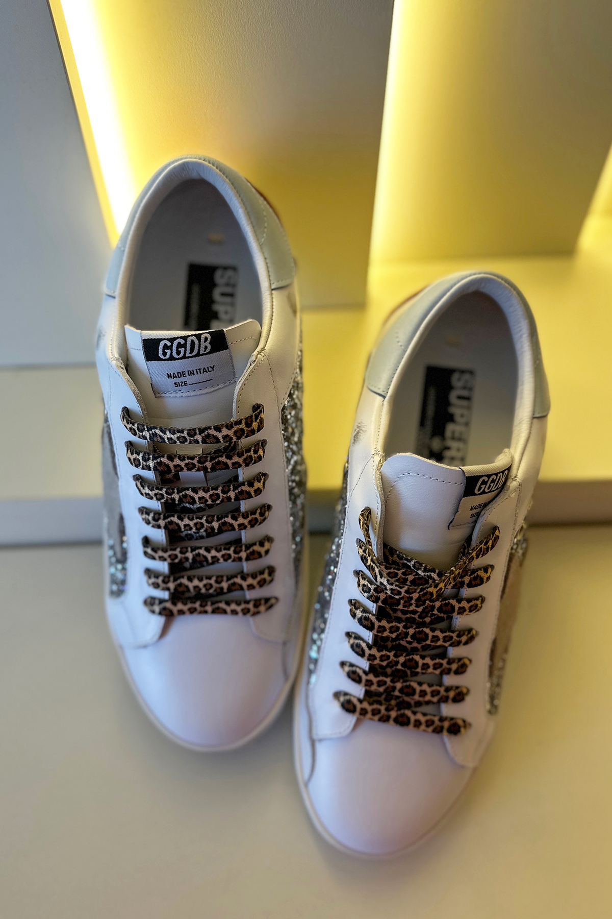 Gldn Gs - Sneakers Beyaz Gri Leopar Detay