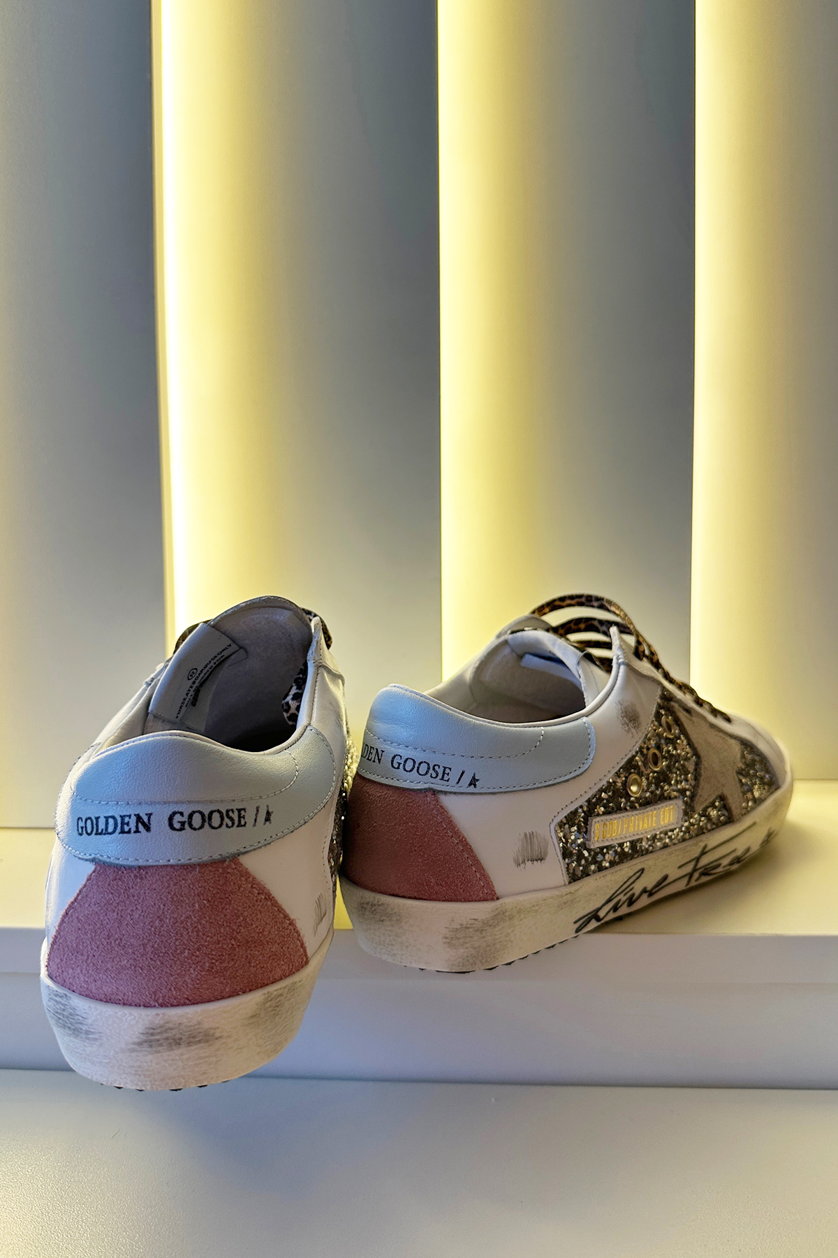 Gldn Gs - Sneakers Beyaz Gri Leopar Detay