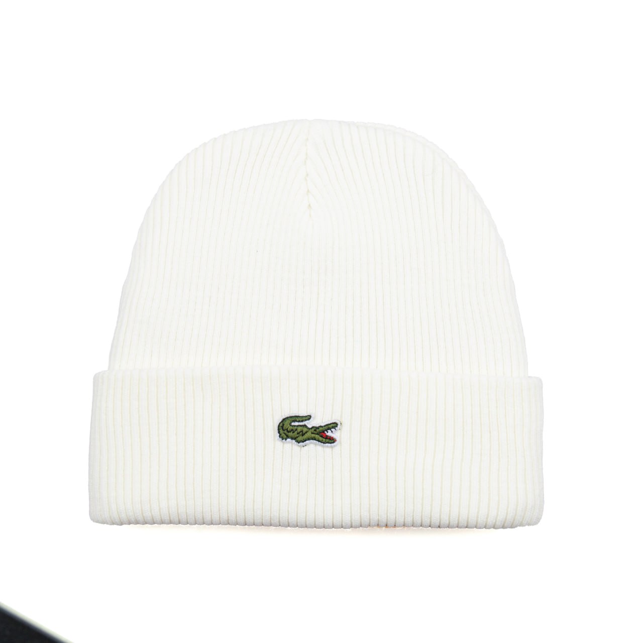 Lacoste - Beyaz Yeşil Logolu Bere