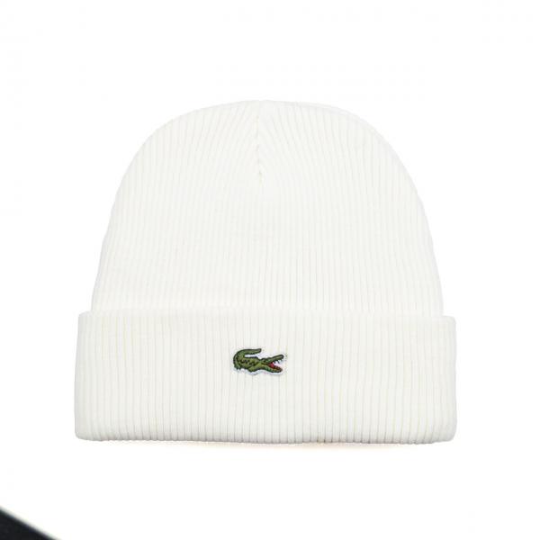 Lacoste - Beyaz Yeşil Logolu Bere